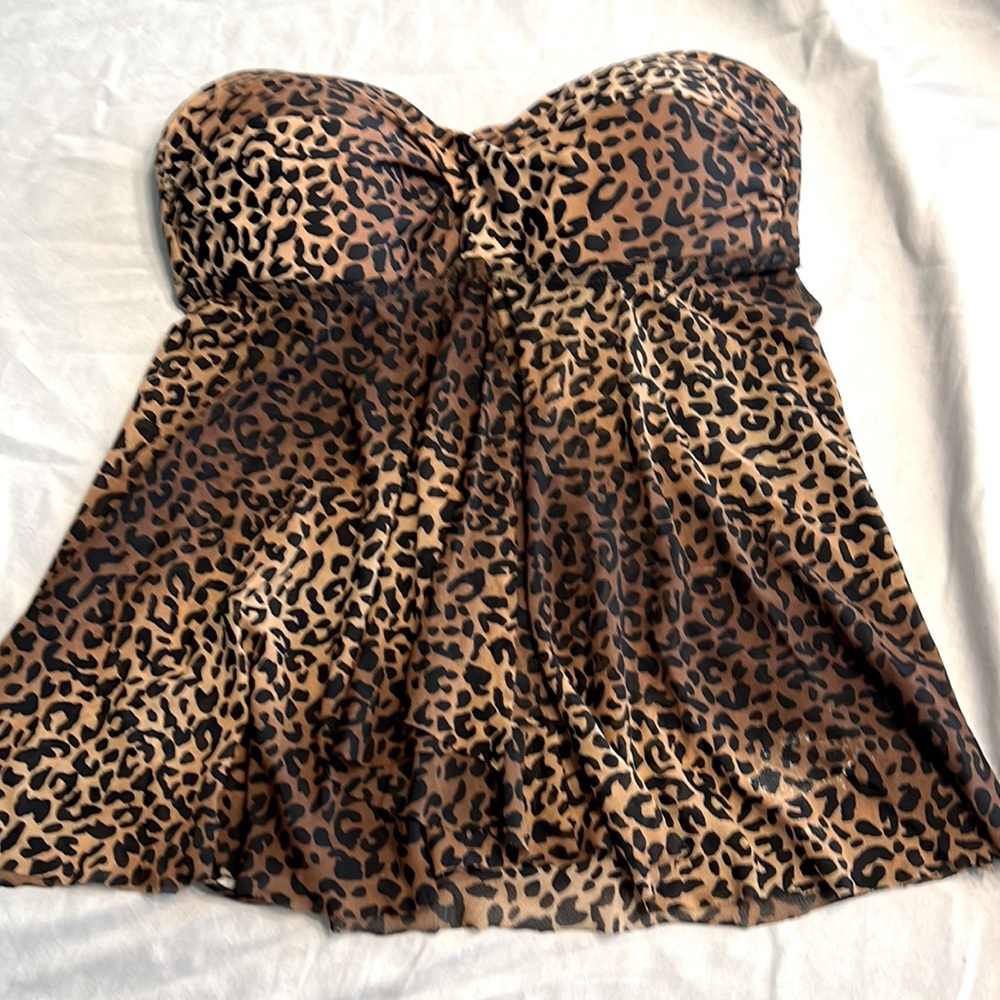 Leopard swim top
